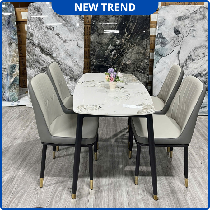 UNI-N31 Bộ Bàn Ăn Ghế Monet Không Tay Nhập Khẩu Cao Cấp - Lắp đặt tận nhà - NEW TREND