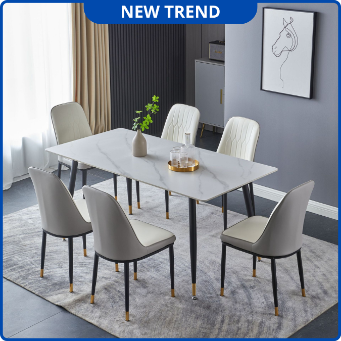 UNI-N31 Bộ Bàn Ăn Ghế Monet Không Tay Nhập Khẩu Cao Cấp - Lắp đặt tận nhà - NEW TREND