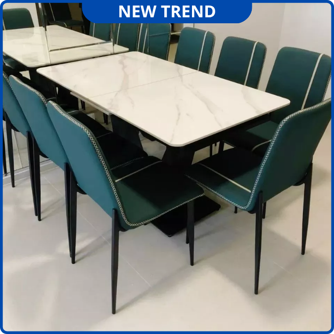 UNI-N32 Bộ Bàn Ăn Thông Minh chân V Mặt Đá Ceramic Nhập Khẩu Cao Cấp - Lắp đặt tận nhà - NEW TREND