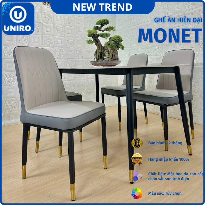 UNI-N30 Bộ Bàn Ăn tròn + Ghế Monet Không Tay Nhập Khẩu Cao Cấp - Lắp đặt tận nhà - NEW TREND