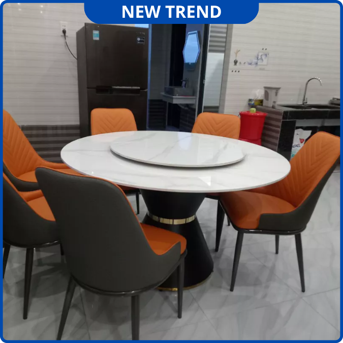 UNI-N30 Bộ Bàn Ăn tròn + Ghế Monet Không Tay Nhập Khẩu Cao Cấp - Lắp đặt tận nhà - NEW TREND