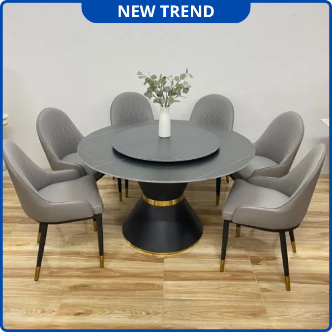 UNI-N30 Bộ Bàn Ăn tròn + Ghế Monet Không Tay Nhập Khẩu Cao Cấp - Lắp đặt tận nhà - NEW TREND