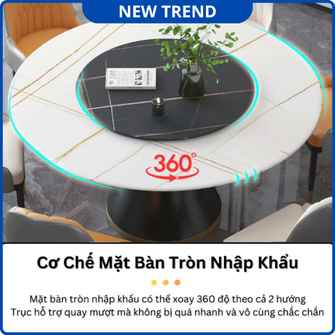 UNI-N30 Bộ Bàn Ăn tròn + Ghế Monet Không Tay Nhập Khẩu Cao Cấp - Lắp đặt tận nhà - NEW TREND