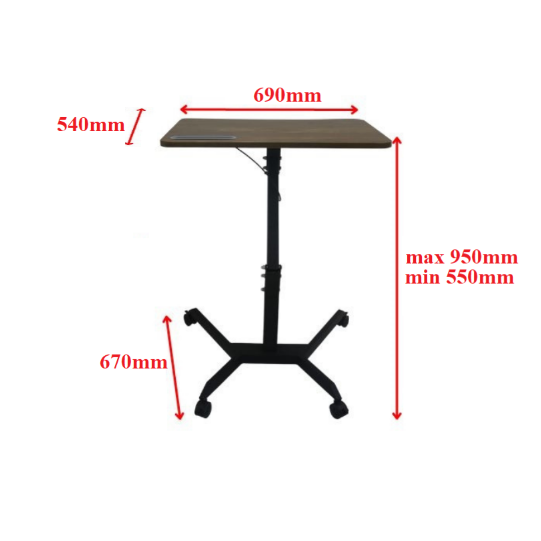 Bàn Làm Việc Di Động Thông Minh, Bàn Laptop Nâng Hạ Chiều Cao. Có Khóa Bánh Xe Xoay 360 Độ