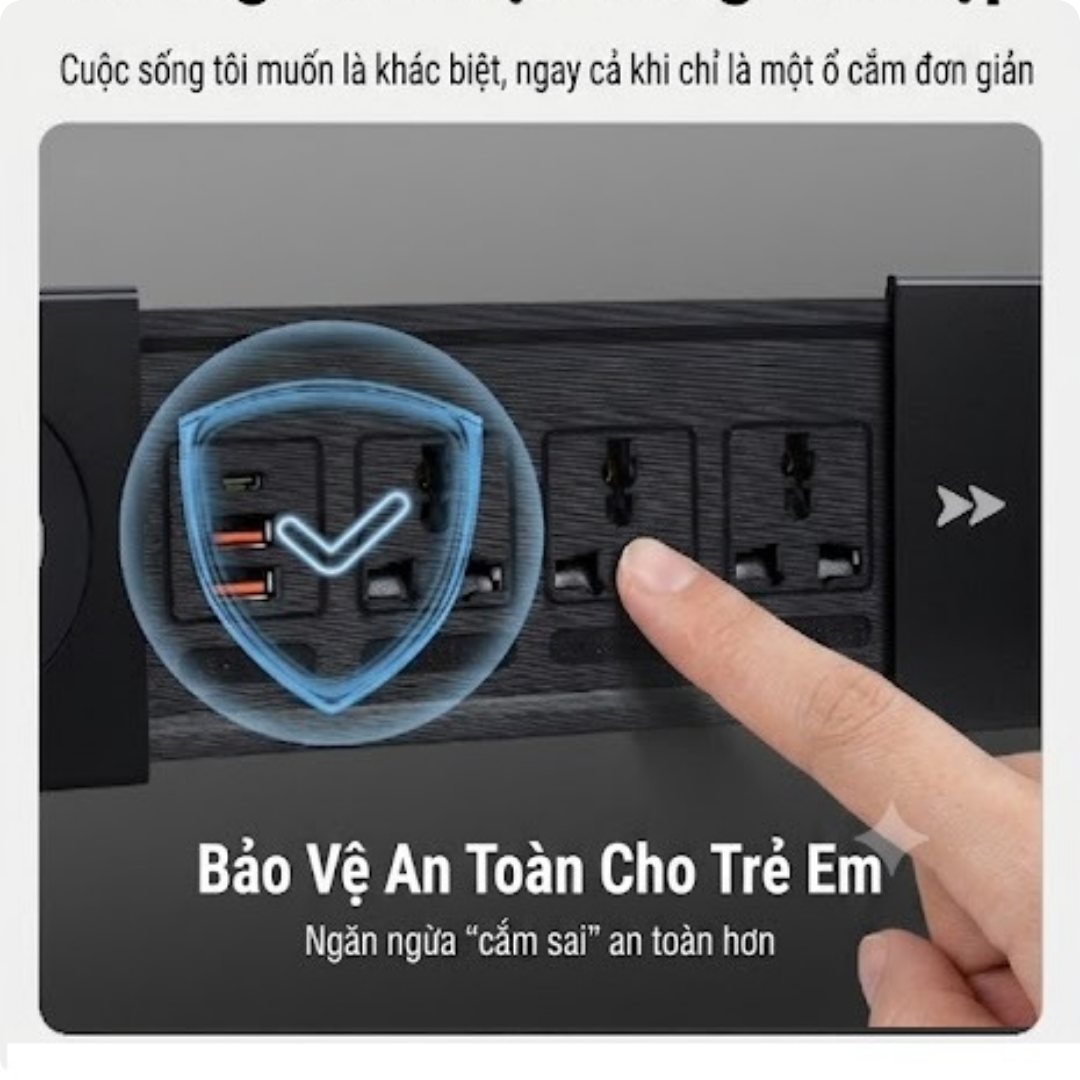 Hộp Điện Âm Bàn UNIRO EVO PRO-UK1 - Ổ Cắm Điện Để Bàn Nắp Trượt Thông Minh Tích Hợp Sạc Không Dây Cao Cấp