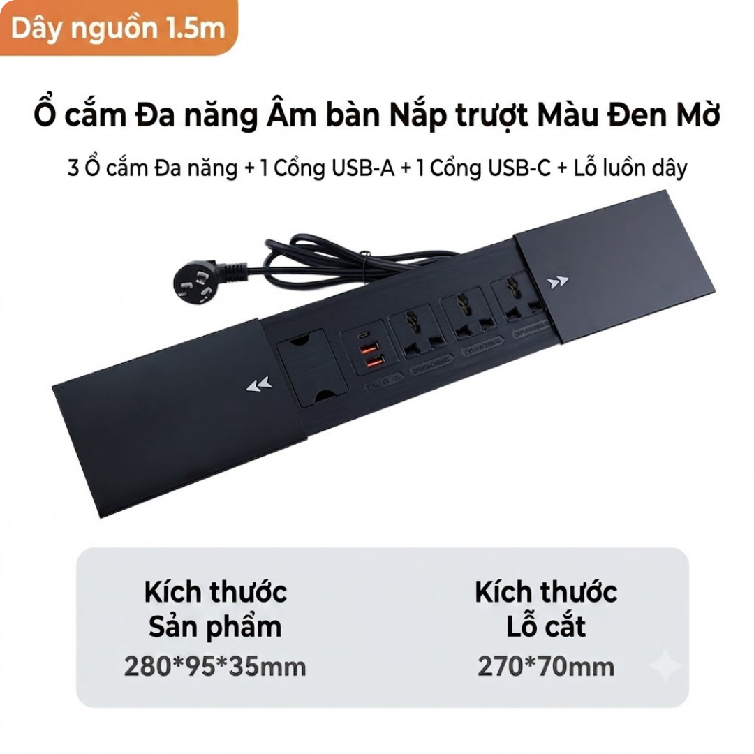 Hộp Điện Âm Bàn Nắp Trượt UNIRO EVO-UK1 Cao Cấp