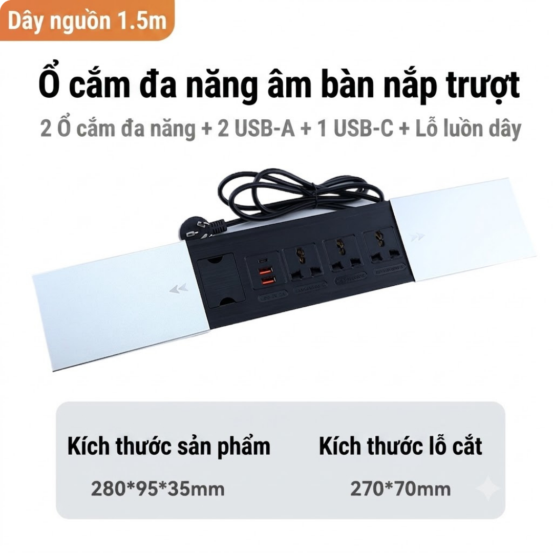 Hộp Điện Âm Bàn Nắp Trượt UNIRO EVO-UK1 Cao Cấp