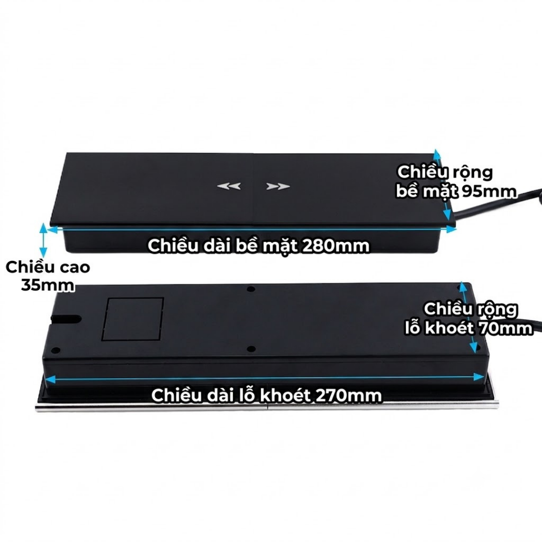 Hộp Điện Âm Bàn Nắp Trượt UNIRO EVO-UK1 Cao Cấp