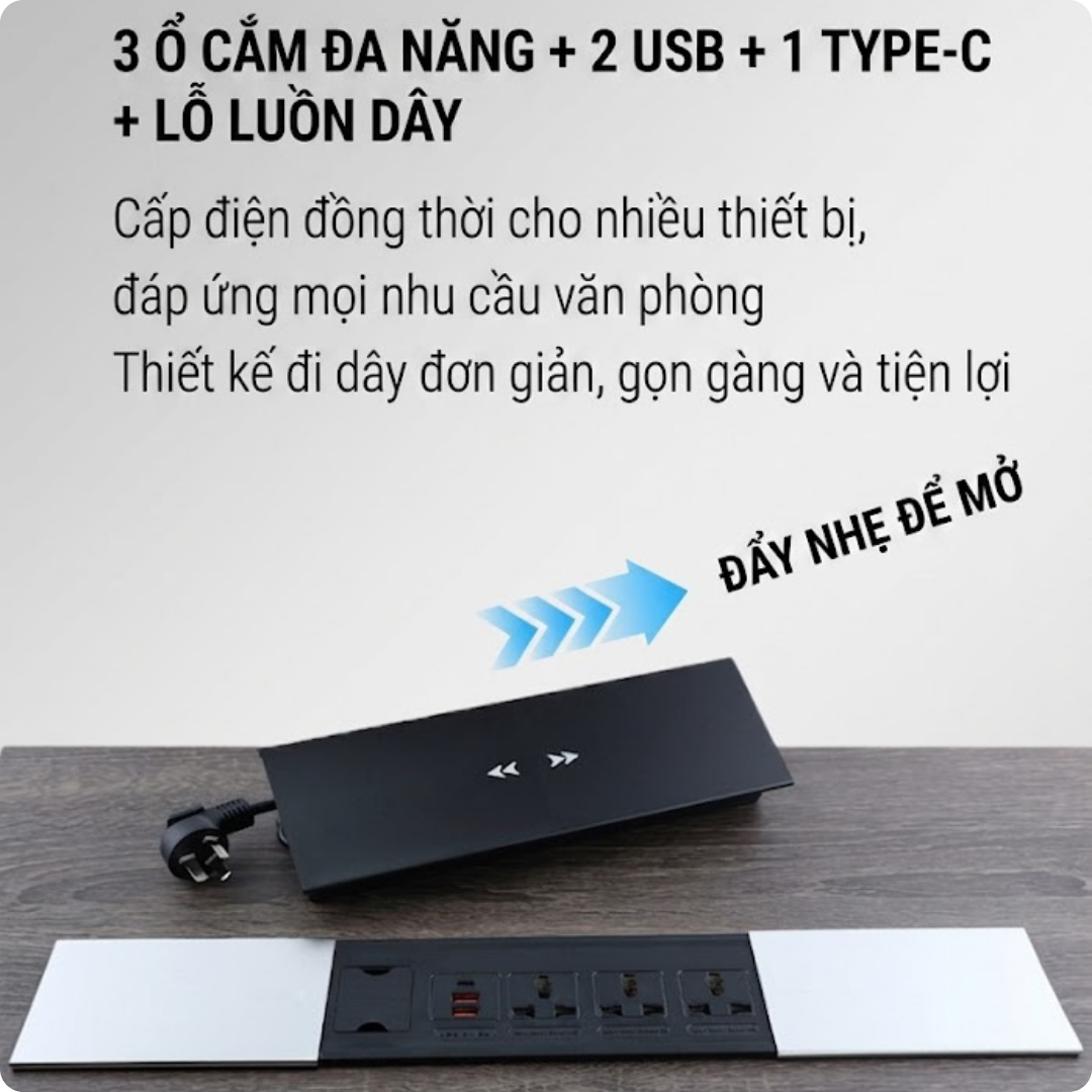 Hộp Điện Âm Bàn Nắp Trượt UNIRO EVO-UK1 Cao Cấp