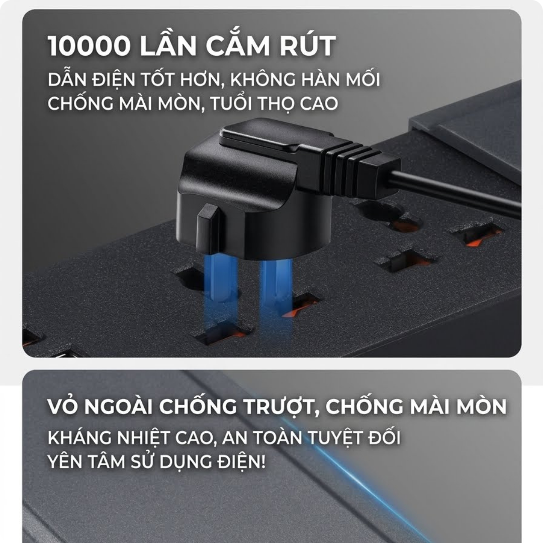 Ổ Cắm Trượt Âm Bàn Siêu Mỏng Đa Năng Tích Hợp Cổng Type-C USB - Decor Bàn Làm Việc Gọn Gàng
