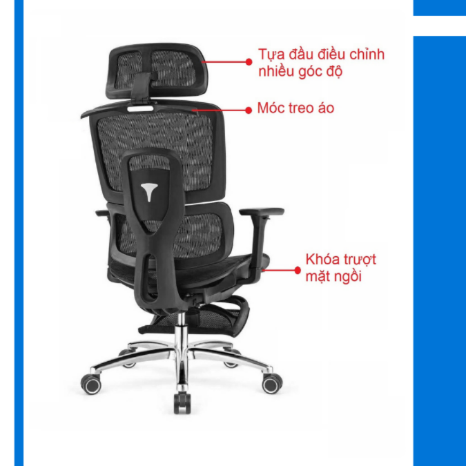 Ghế Công Thái Học Ergo 8D Chống Đau Mỏi Vai Gáy Cổ - Tựa Tay 3D Điều Chỉnh, Khung Chịu Lực 150kg