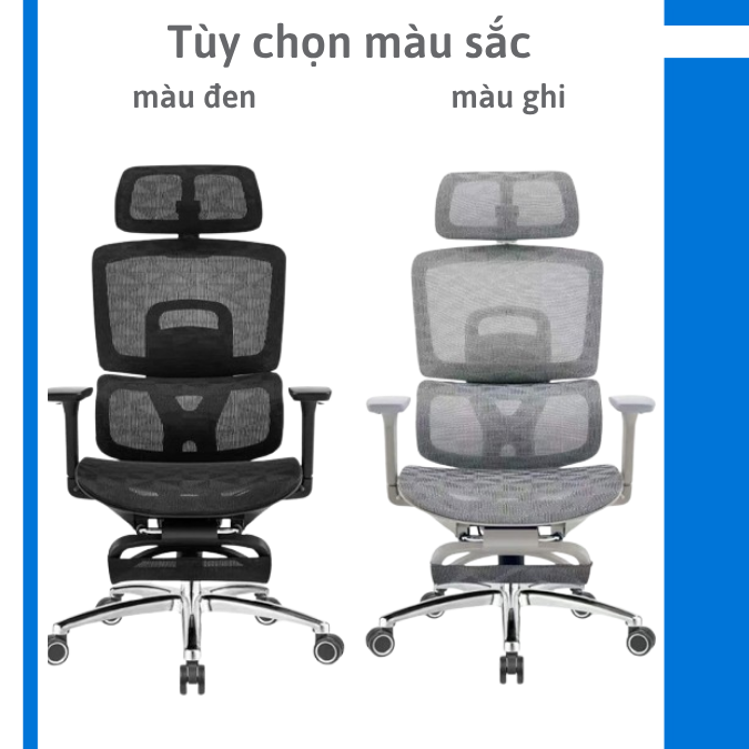 Ghế Công Thái Học Ergo 8D Chống Đau Mỏi Vai Gáy Cổ - Tựa Tay 3D Điều Chỉnh, Khung Chịu Lực 150kg
