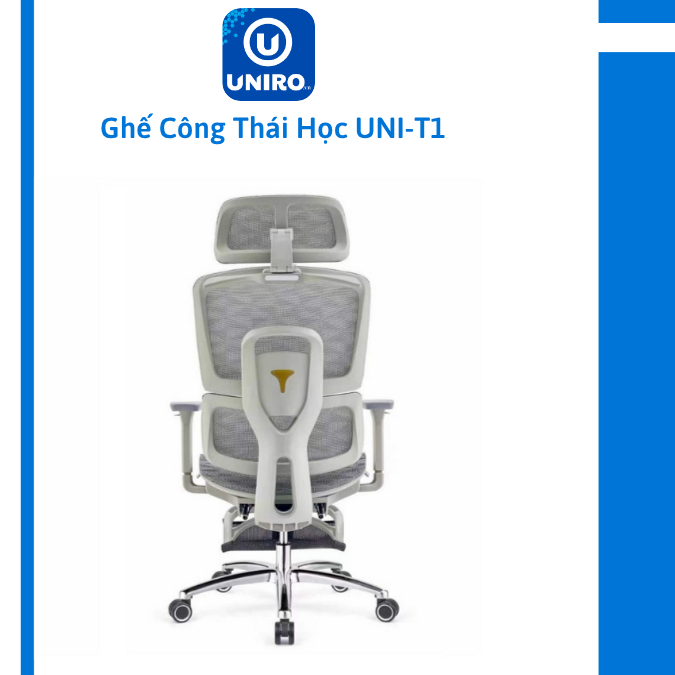 UNIRO-T1 Ghế công thái học Nâng cấp chân thép, chịu tải 280KG