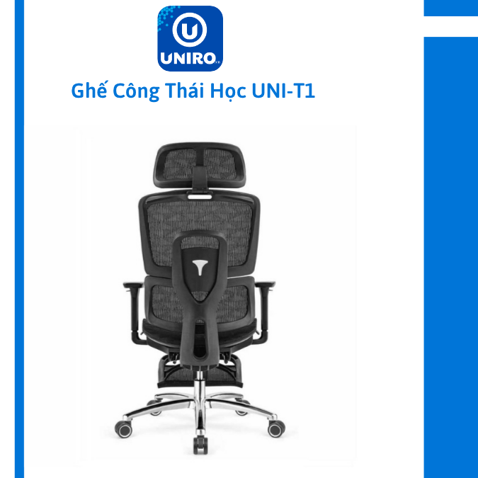 UNIRO-T1 Ghế công thái học Nâng cấp chân thép, chịu tải 280KG
