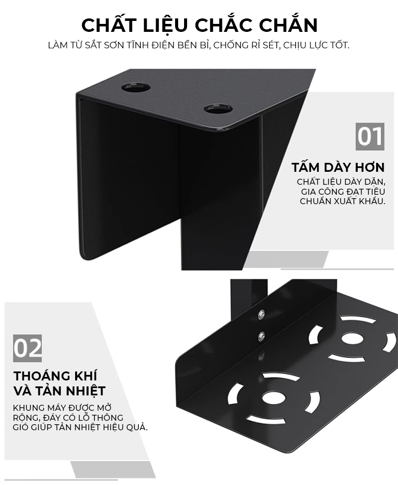 Giá treo CPU bàn làm việc tiện lợi, tùy chỉnh linh hoạt cho mọi kích cỡ thùng CPU