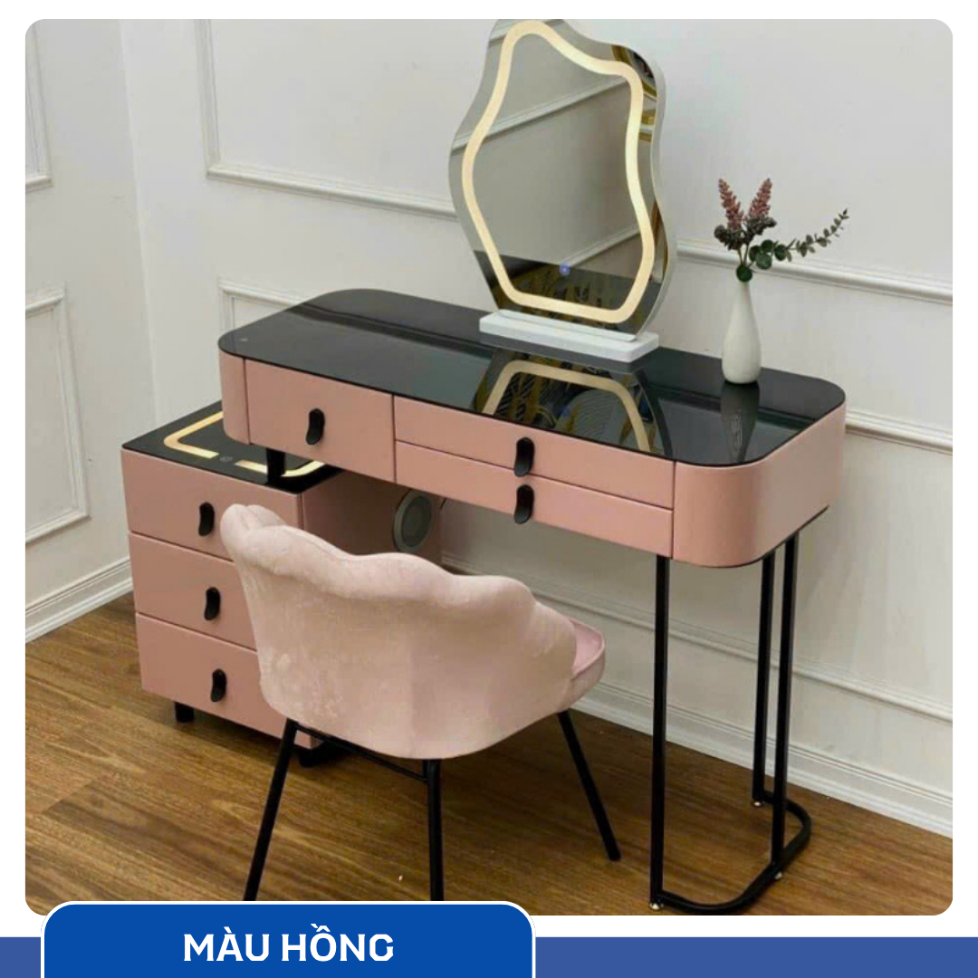 Bàn Trang Điểm Thông Minh Sạc Không Dây - Loa Bluetooth - Gương Đèn Led - Tặng kèm Ghế - UNICORN-06