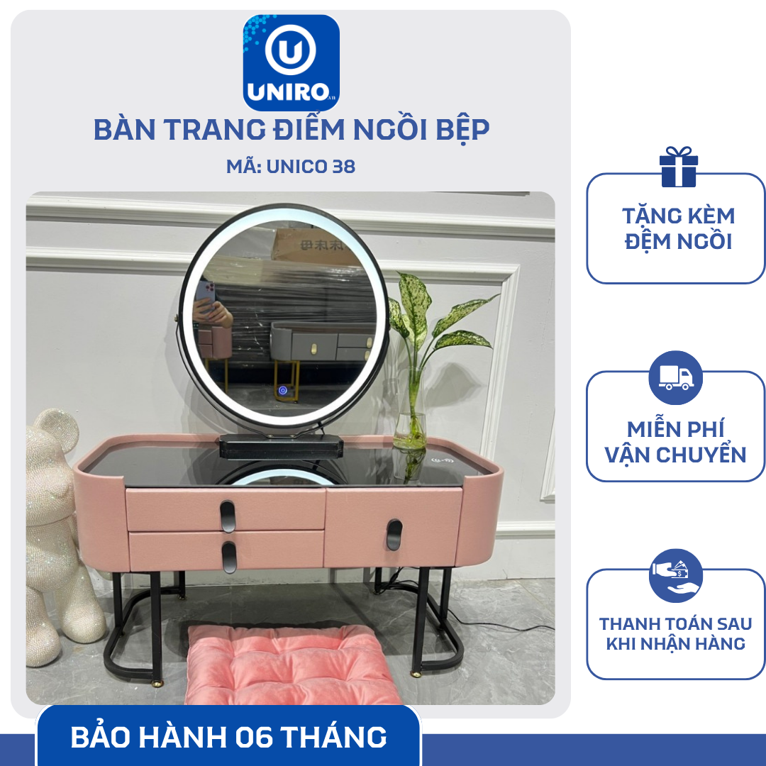 Bàn Trang Điểm Thông Minh Sạc Không Dây -  Gương Đèn Led - UNICORN-38