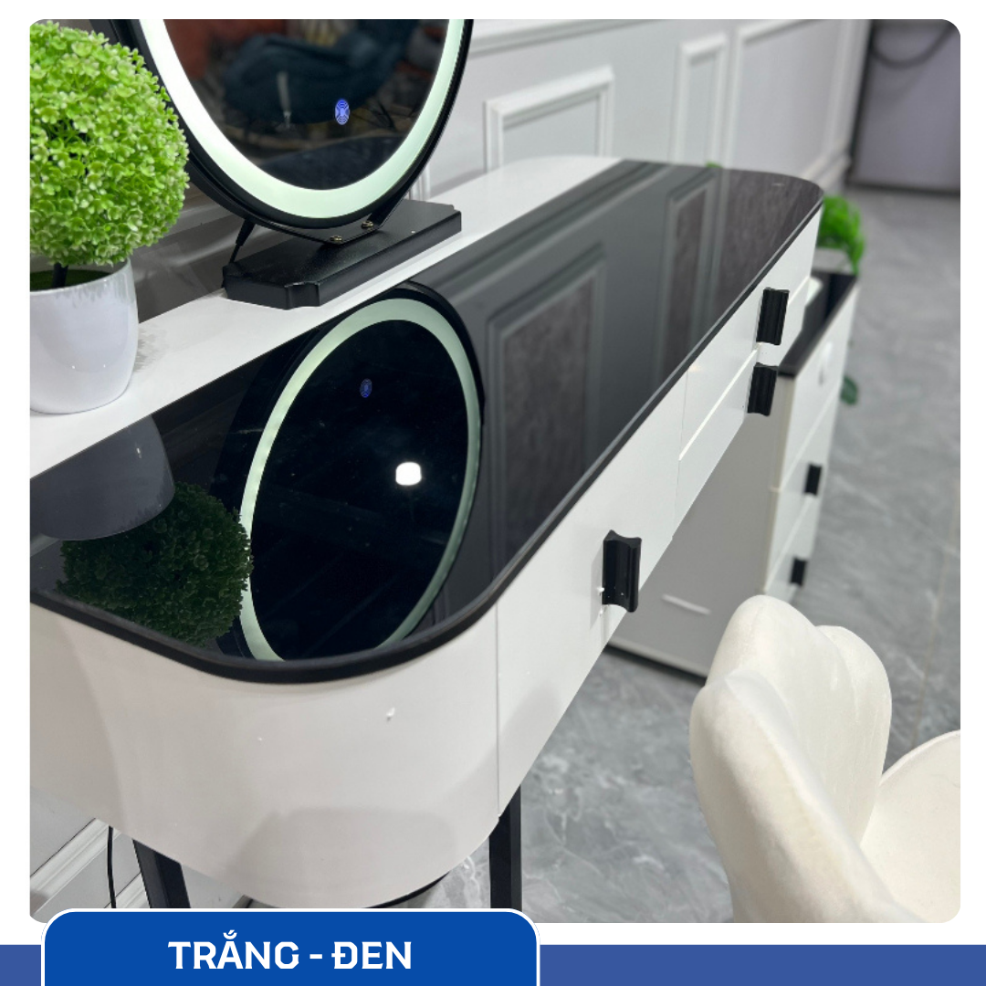 Bàn Trang Điểm Thông Minh Sạc Không Dây - Loa Bluetooth - Gương Đèn Led - Tặng kèm Ghế - UNICORN-02