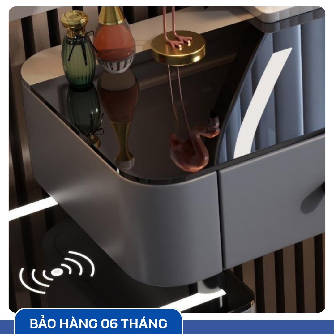 Bàn Trang Điểm Thông Minh Sạc Không Dây - Loa Bluetooth - Gương Đèn Led - Tặng kèm Ghế - UNICORN-03